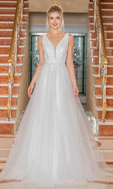 Extra Savings Dancing Queen 0245 - Glitter Sleeveless Wedding Dress