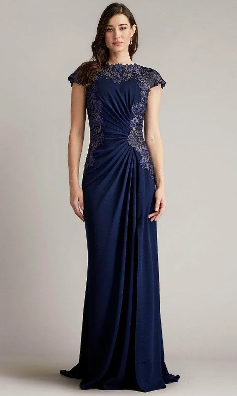 Blowout Deals Tadashi Shoji CFX24581L - Cape Sleeve Shirred Evening Gown