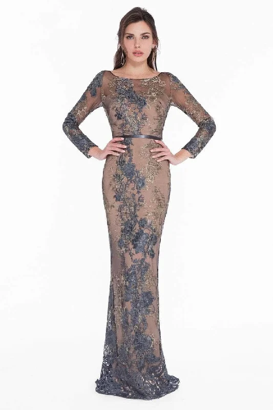 Final Markdown Terani Couture 1822E7292 - Metallic Lace Formal Dress