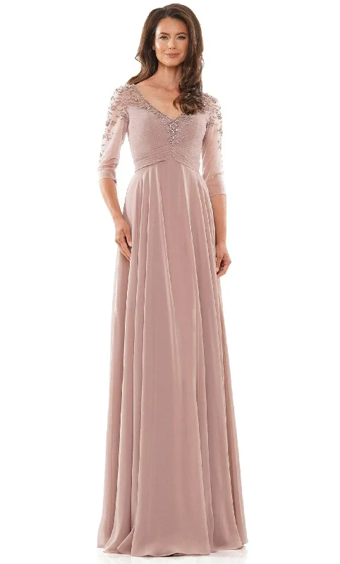 Big Discounts Marsoni by Colors MV1171 - Quarter Sleeve Embellished Mother Of The Bride Dress