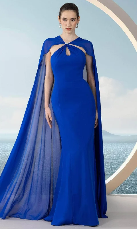 Big Discounts Janique 2507 - Cascading Sash Evening Dress