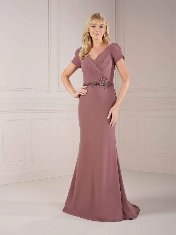 Bargain Prices Christina Wu Elegance 17145 - Short Sleeve V-Neck Evening Dress