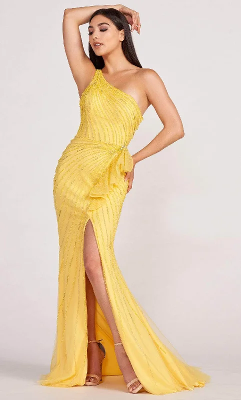 Big Discounts Ellie Wilde EW34019 - Beaded Asymmetric Evening Dress