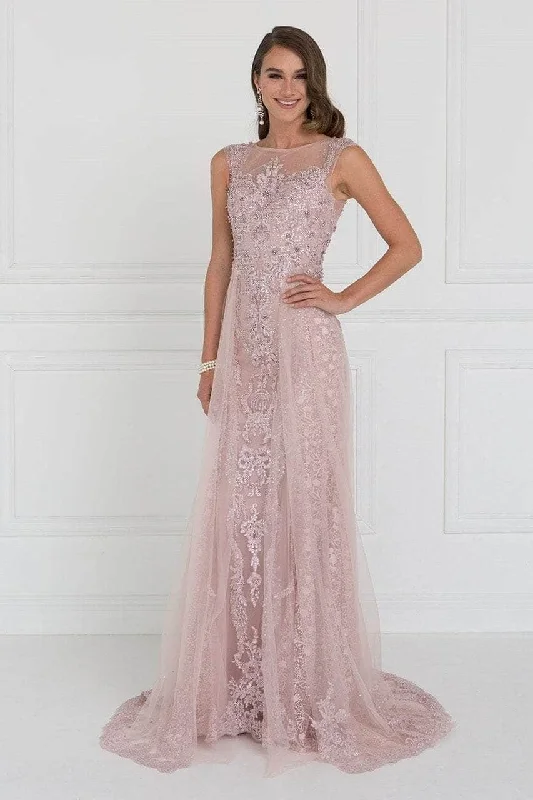 Act Now Elizabeth K GL1583 - Bateau Overskirt Evening Gown