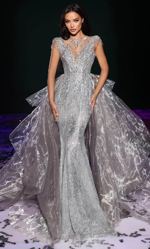 Steals and Deals Portia and Scarlett PS23942 - Exquisitely Embroidered Gown with Long Train