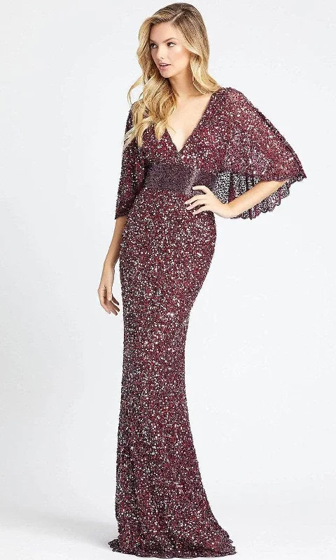 Don't Wait Mac Duggal Evening - 4808D Deep V-Neck Sequined Gown