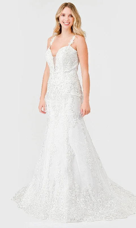 While Supplies Last Trevi Collection Bridal - MS0009 Square Back Embroidered Bridal Dress