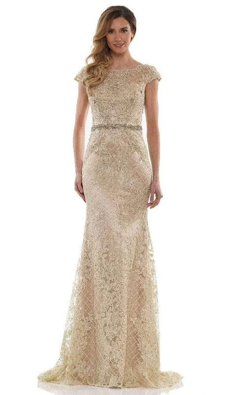 Super Sale Marsoni by Colors - Cap Sleeve Lace Evening Dress MV1120 - 1 pc Gold In Size 6 Available