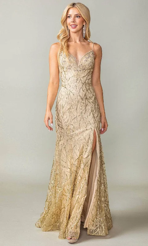 Deal Alert Dancing Queen 4358 - Sleeveless Fitted Bodice Prom Gown