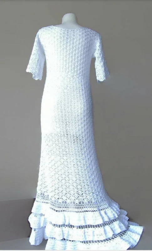 Super Bargain Other Custom Hand Crocheted Beach Wedding Dress