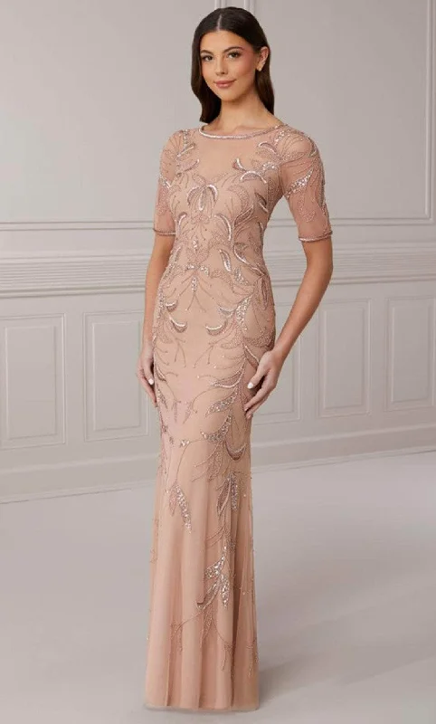 Early Access Adrianna Papell Platinum 40421 - Illusion Beaded Sheath Gown