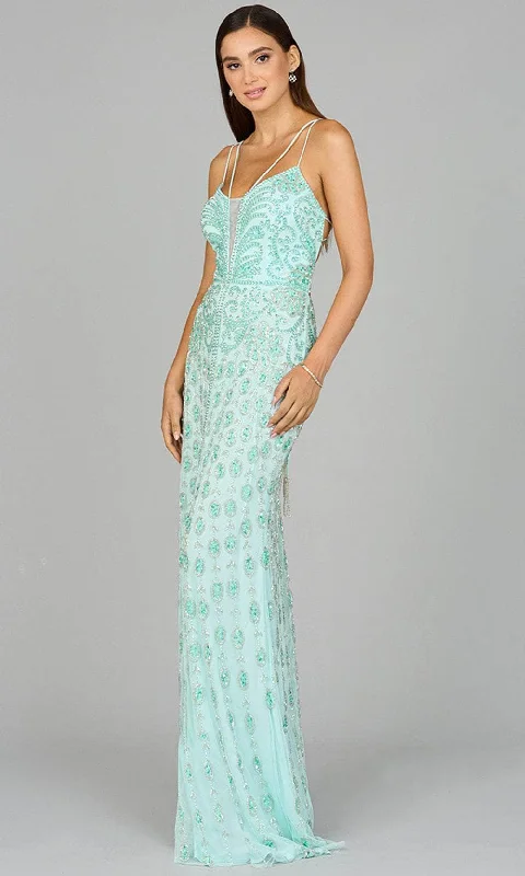 Major Savings Lara Dresses 9942 - Plunging V-Neck Sleeveless Prom Dress