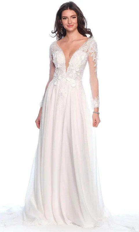 Don't Wait Dave & Johnny Bridal 12115 - Long Sleeve Applique Bridal Gown