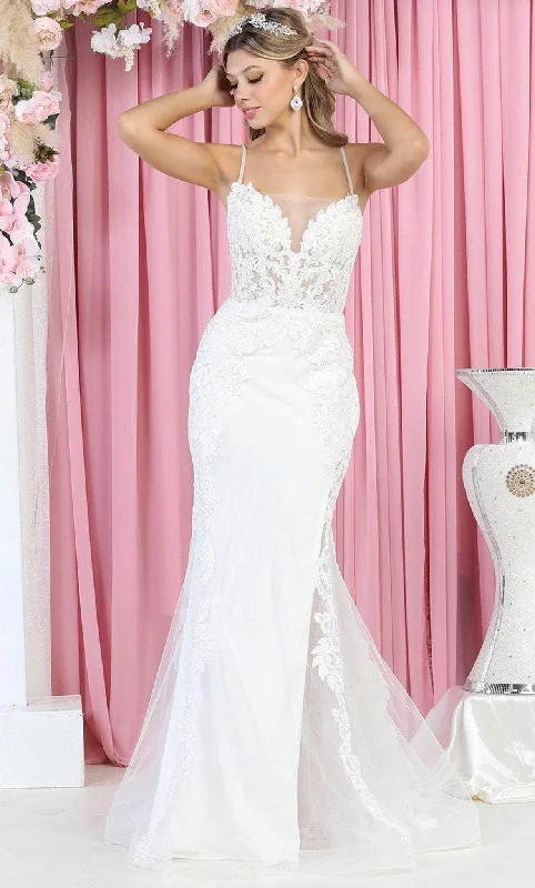 Midnight Sale May Queen RQ7919 - Embroidered Mermaid Wedding Gown