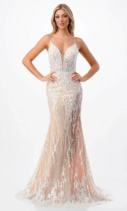 Friends and Family Sale Trevi Collection P2211 - Embroidered Lace-Up Back Prom Dress