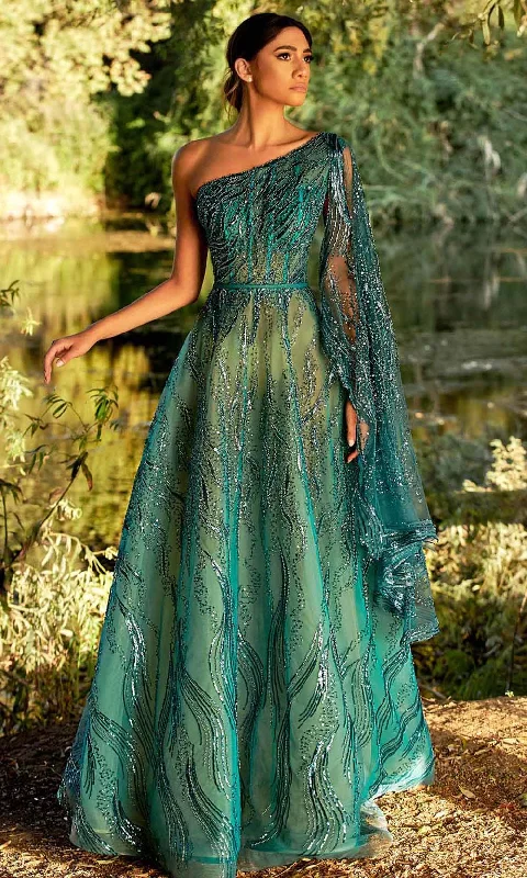 Price Cut MNM Couture K3932 - Beaded One-Shoulder Prom Gown