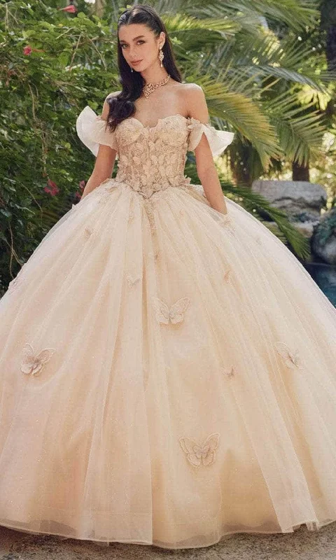 Warehouse Sale Juliet Dresses JT1448J - Off Shoulder Flutter Sleeve Ballgown