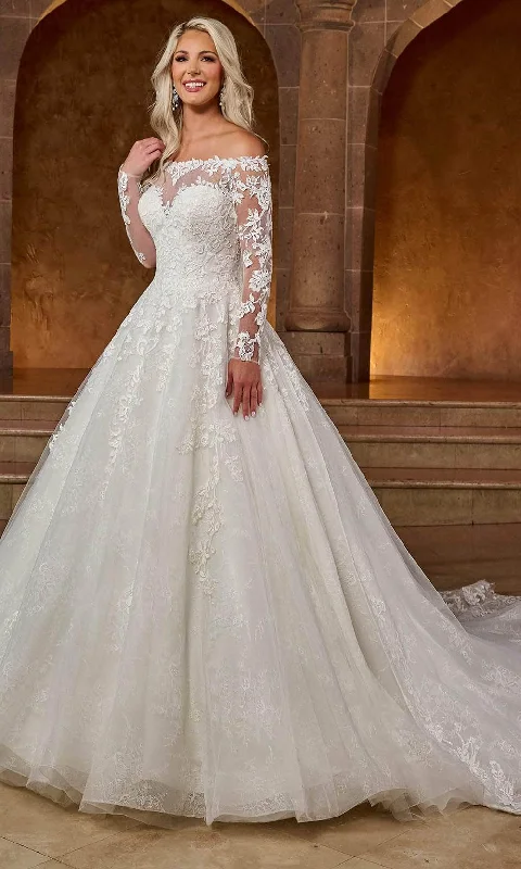 Fantastic Deals Rachel Allan RB3196 - Straight Off-Shoulder Bridal Gown