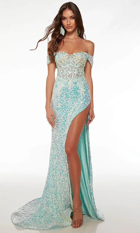 Price Buster Alyce Paris 61557 - Sequins Embellished Corset Bodice Prom Gown