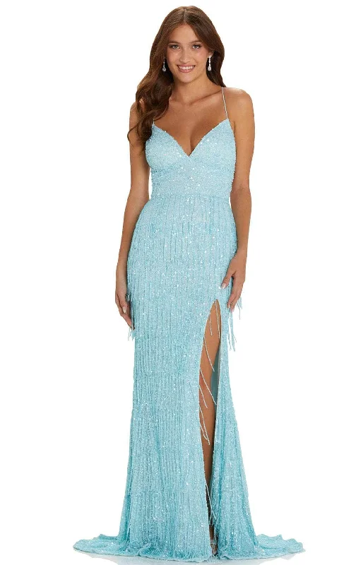Online Exclusive Amarra 94114 - Beaded Fringed Prom Gown