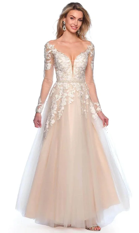 Exclusive Deal Dave & Johnny Bridal 10299W - Long Sleeve Applique Gown