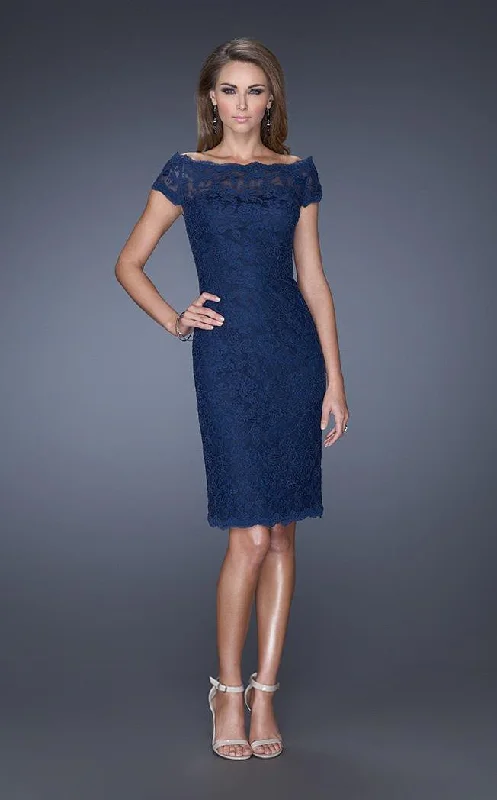 Don't Wait La Femme - Fiited Lace Off-Shoulder Cocktail Dress 20462