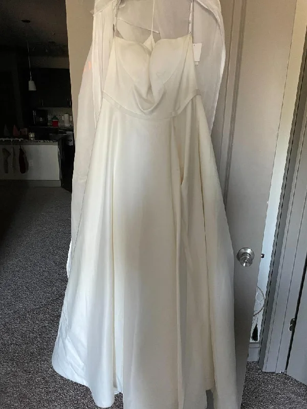 Limited Availability David's Bridal WG4017 - Strapless Satin Wedding Dress with Skirt Slit