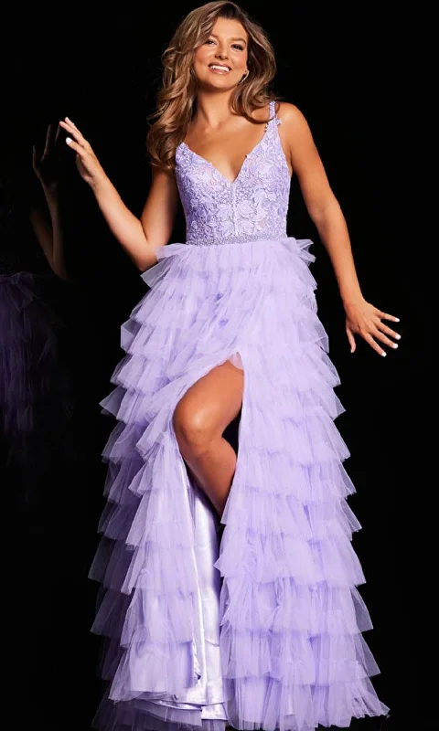 Super Sale JVN by Jovani JVN37001 - Embroidered Sleeveless Ballgown