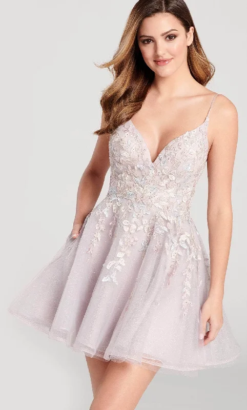 Daily Deals Ellie Wilde EW22057S - Sleeveless Lace Applique Cocktail Dress