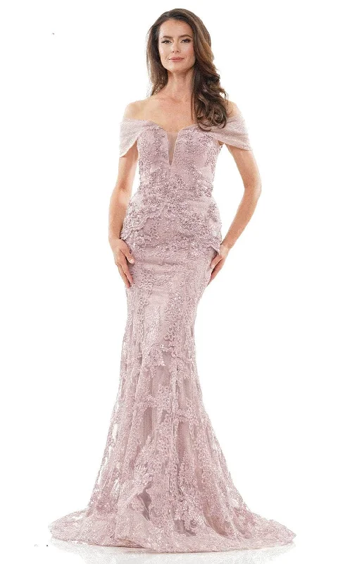 Price Break Marsoni by Colors MV1256 - Plunging Beaded Lace Formal Gown