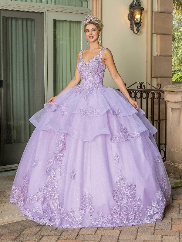 Deal Dash Dancing Queen 1686 - Embroidered Tiered Ballgown