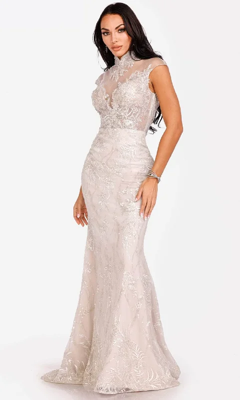 Now or Never Terani Couture 231E0257 - Cap Sleeve Mermaid Evening Gown