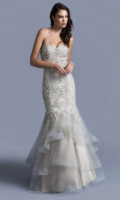 Exclusive Preview Trevi Collection - L2043 Beaded Fitted Sleeveless Evening Dress