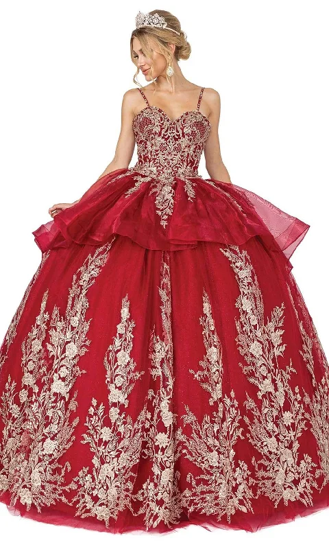 Major Savings Dancing Queen - 1590 Spaghetti Strap Applique Ballgown