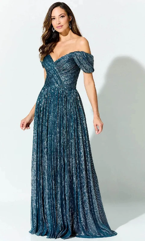 Steals and Deals Ivonne D ID918 - Glitter Pleated Formal Gown