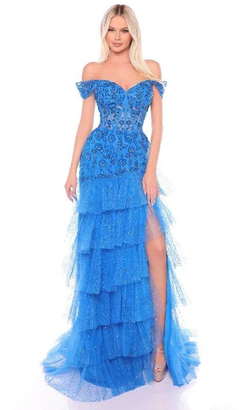 Super Bargain Amarra 88146 - Corset Bodice Floral Embellished Prom Gown