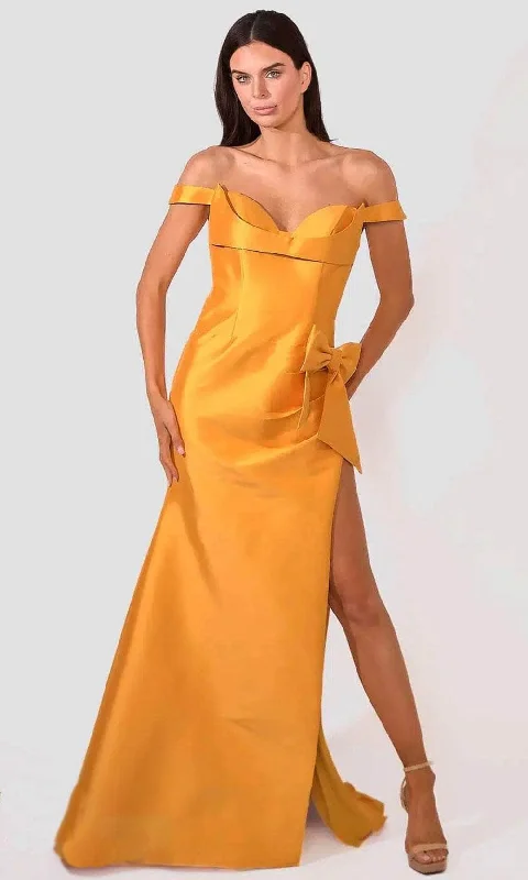 Closeout Terani Couture 241P2017 - Off-Shoulder Trumpet Evening Dress