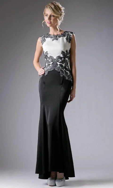 Price Rollback Cinderella Divine CF121 - Appliqued Sheath Evening Dress