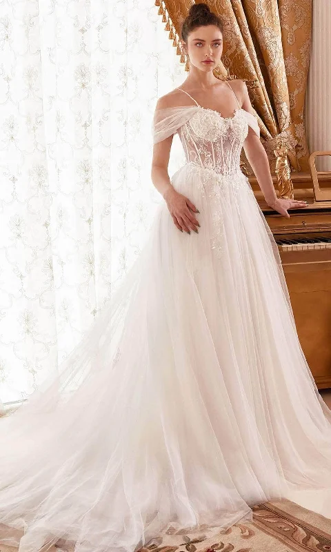 Price Break Cinderella Divine WN307 - Off-Shoulder Bridal Dress with Embellishments