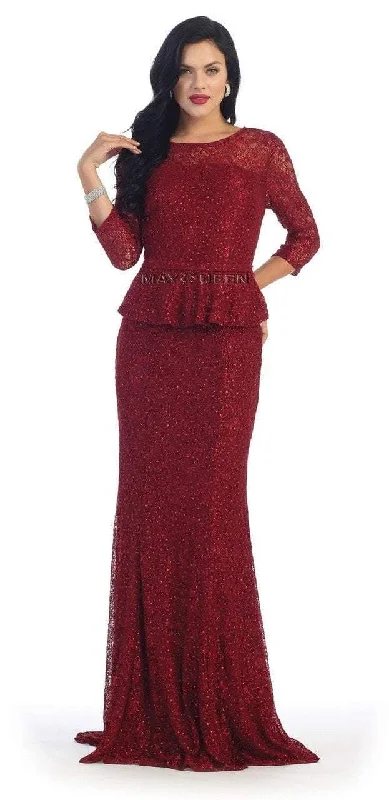 Special Price May Queen MQ1265 Stylish Laced Bateau Neck Dress