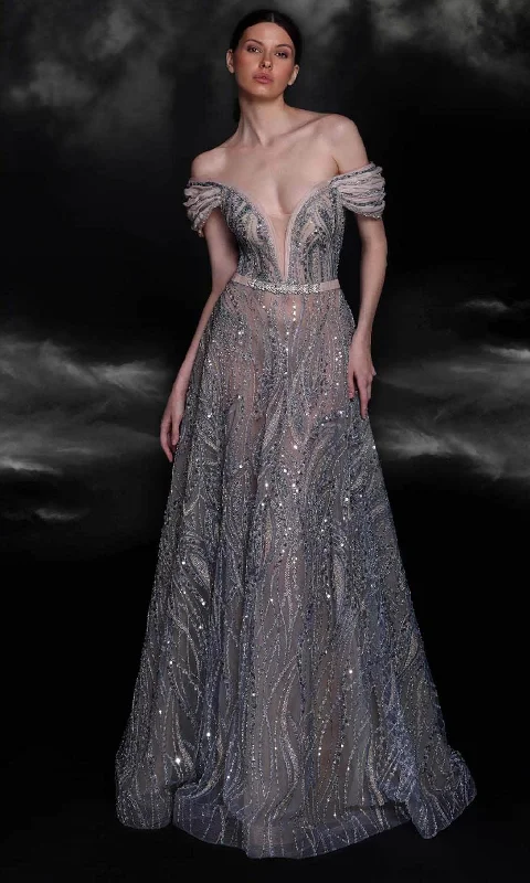 Act Now MNM COUTURE K4117 - Ruffled Cap Sleeve Prom Gown