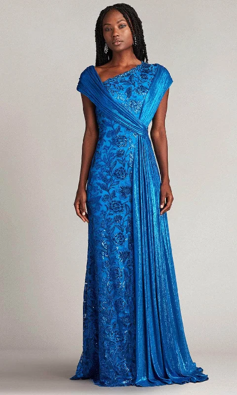Limited Time Tadashi Shoji CDL20634L - Chantelle Embroidered Sequin Draped Sash Gown