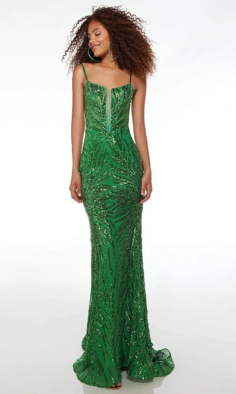 Daily Deals Alyce Paris 61565 - Plunging Scoop Sequined Evening Dress
