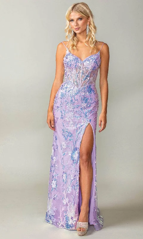 Deal Mania Dancing Queen 4389 - Sequin Embellished Sleeveless Prom Gown