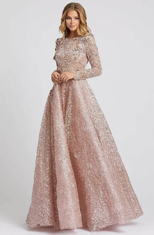 Deep Discounts Mac Duggal Evening 11121D - Jewel Neck Appliqued Evening Dress