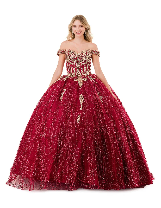 Exclusive Savings Aspeed Design L2753T - Off Shoulder Beaded Applique Ballgown