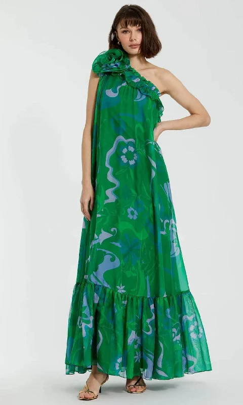 Can't Miss Mac Duggal 68781 - Rosette Detailed Chiffon Dress