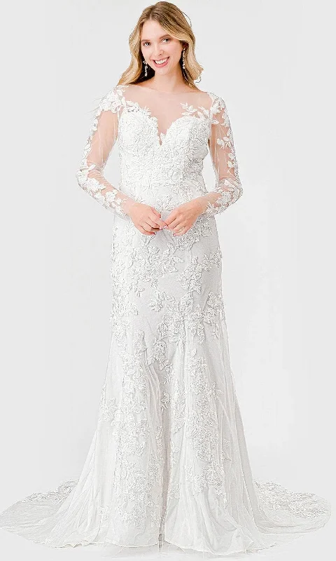 Great Bargains Aspeed Design MS0030 - Illusion Neck Long Sleeve Wedding Gown