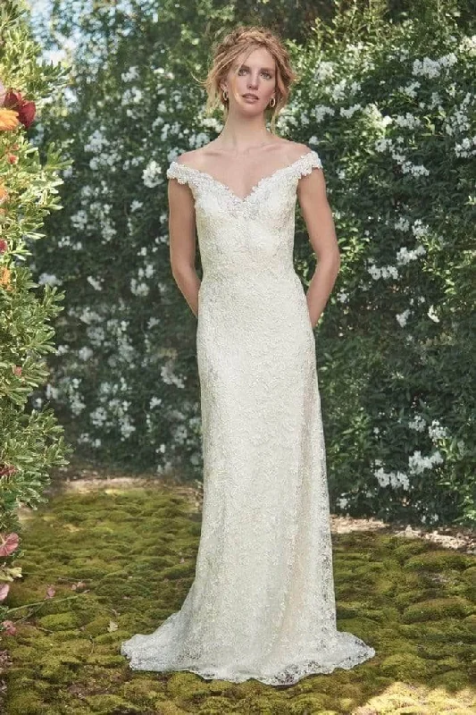 Super Bargain Tadashi Shoji BNK20104LBR - Off Shoulder Lace Bridal Dress