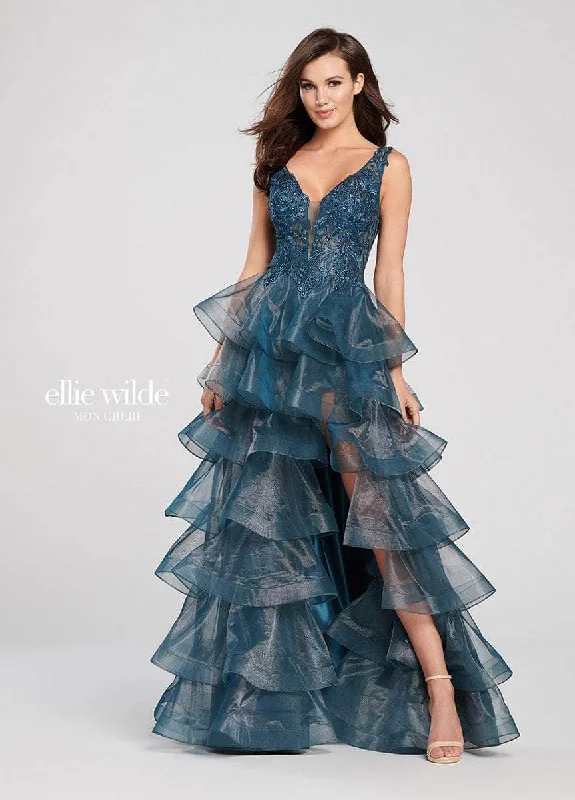 Markdown Madness Ellie Wilde EW119106 - Embroidered V-Neck Evening Gown